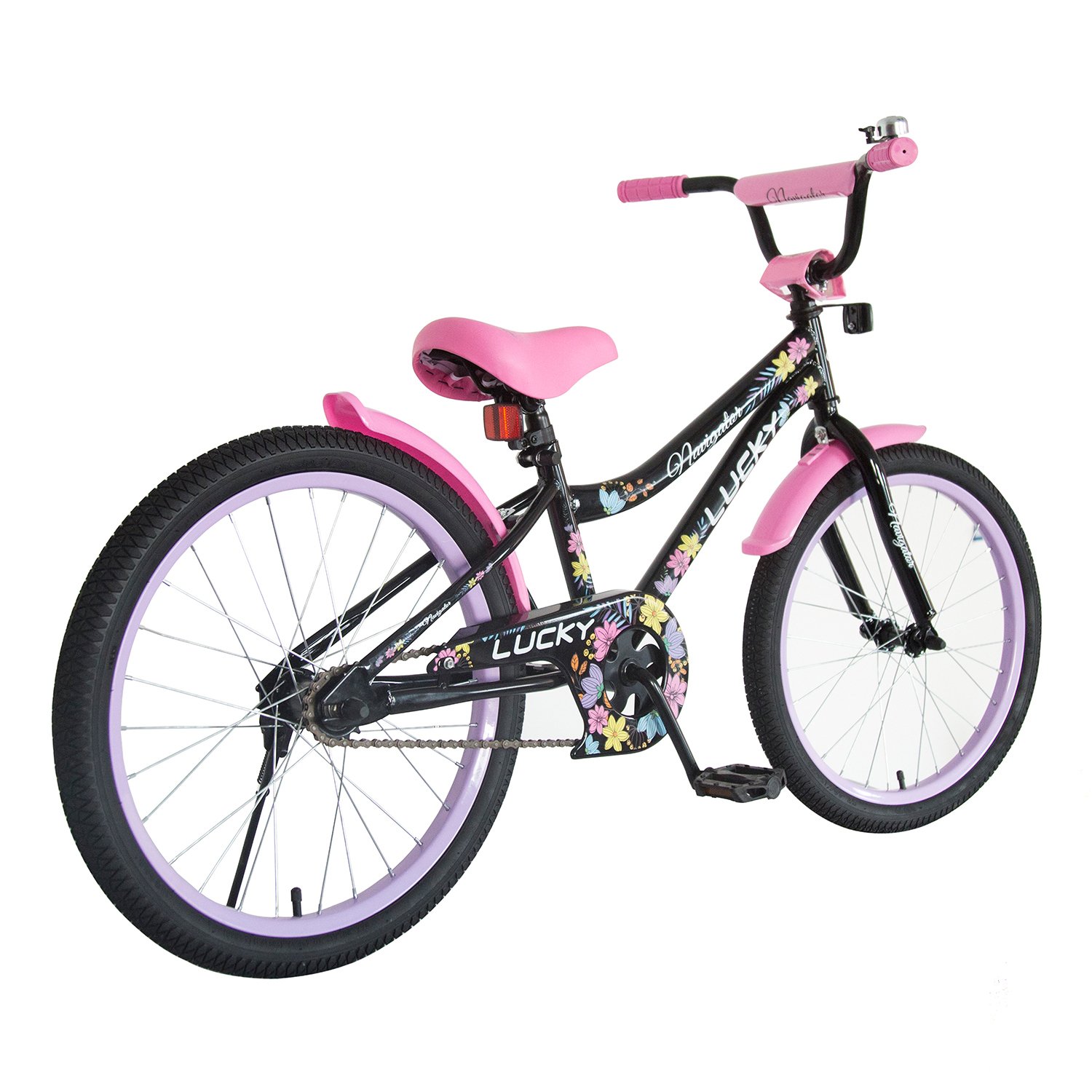 Детский велосипед, Navigator Lucky, колеса 20", стальная рама, стальные обода, ножной тормоз, защитная накладка на руле и выносе  